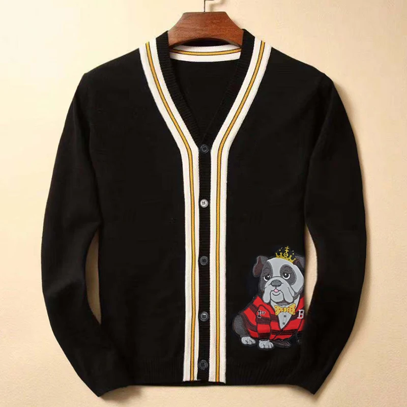 

Winter Plus size 2xl-7xl 8xl knitted Hoodies european cardigan outerwear large male turn-down collar thermal black Sweatshirts