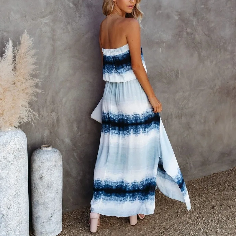 Синяя хлопковая Туника женская пляжная одежда пляжный костюм накидка в стиле