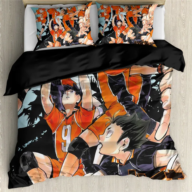 HUGSIDEA Мультфильм Аниме Haikyuu 3D Печатный Комплект постельного белья пододеяльники с