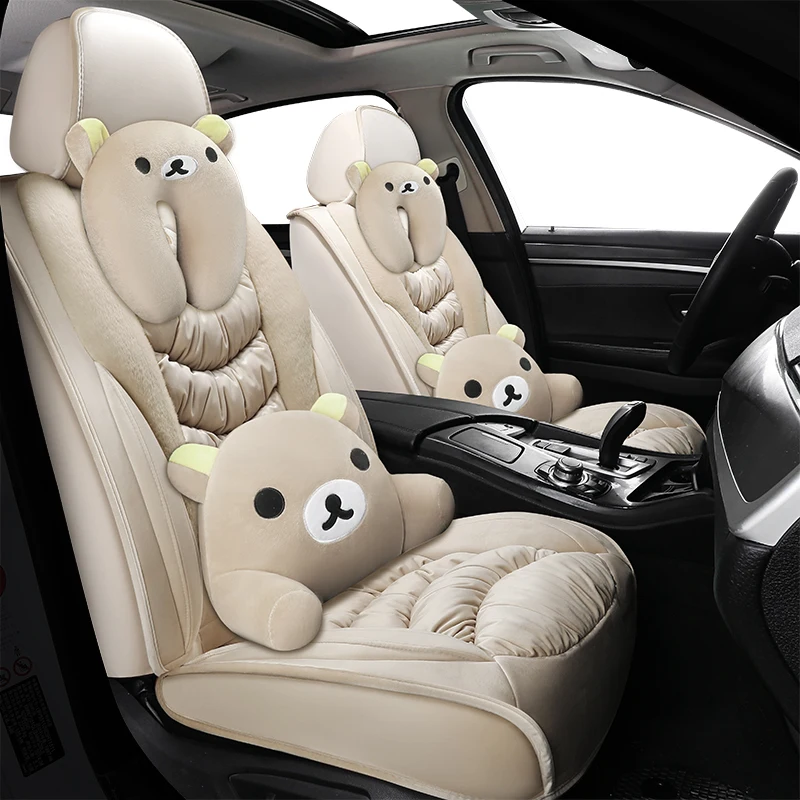 Мягкий плюшевый чехол для автомобильного сиденья подушка Volkswagen vw Skoda Toyota Subaru BMW Kia