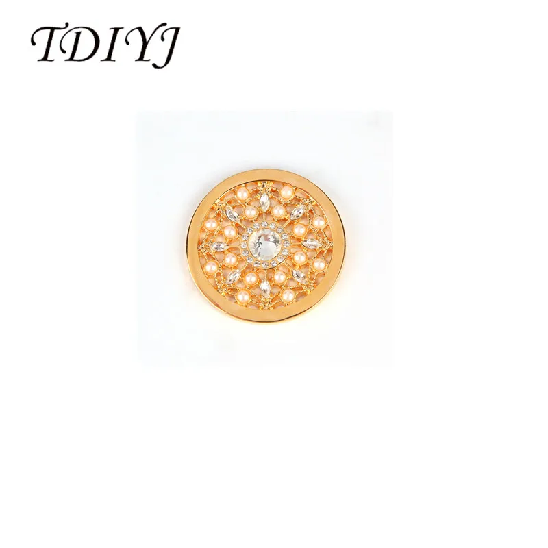 Новейшие tdiyj 33 мм Росарио металлик my coin диск с крупными кристаллами и имитация