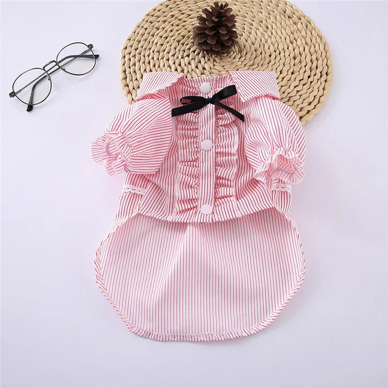 Одежда для собак рубашка Милая Кружевная одежда футболка щенков и кошек летняя