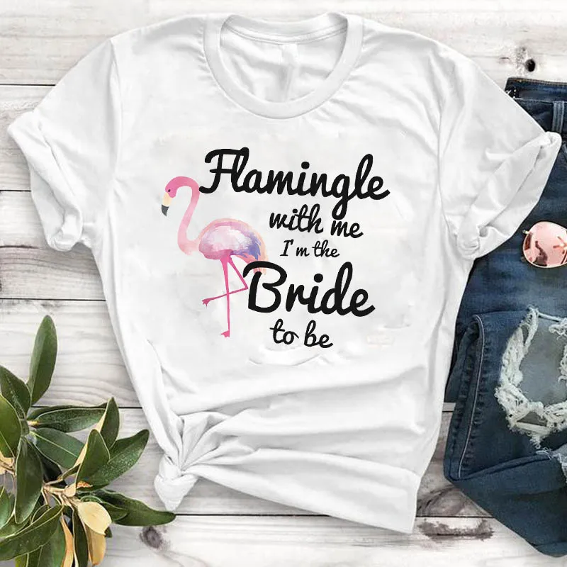 

Women Lady T Shirt flamingo Printed Tshirt Ladies Short Sleeve Loose Tee Shirt Women Female Tops Clothes Graphic T-shirt