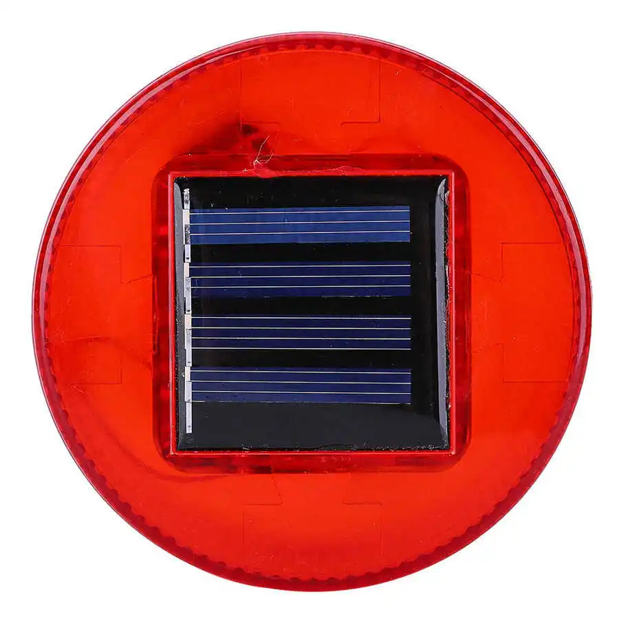

Solar LED Emergency Warning Flash Light Alarm Traffic Road Boat Red Light