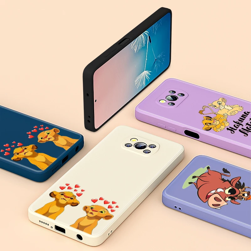 

The King Lion Cute Liquid Silicone For Xiaomi 6 X CC9 E A3 Lite A2 Mix 3 4 Poco X3 NFC X2 M2 C3 M3 Pro F3 GT Phone Case