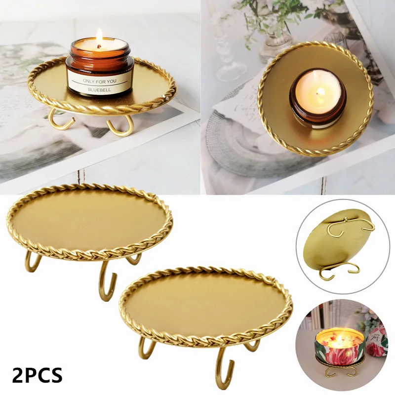 2 шт. Железный позолоченный подсвечник металлический для свадьбы вечеринки