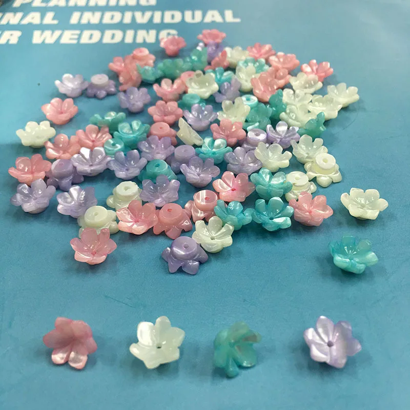 Заколки для волос сделай сам из натурального перламутра бусины ракушек лилии 5