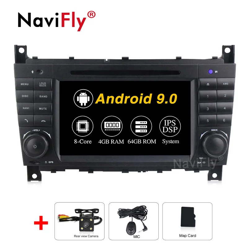 4G RAM 64G ROM DSP ips Восьмиядерный Android 9,0 4G ram 64G rom 2Din автомобильный мультимедийный плеер для Mercedes Benz W203 C180 C200 C220 C230 - Цвет: 4G RAM 64G ROM