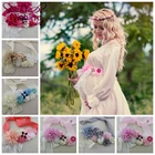 Пояс с эластичной повязкой на голову для девочек, шифоновый пояс с цветами для беременных женщин и детей, пояс для беременных