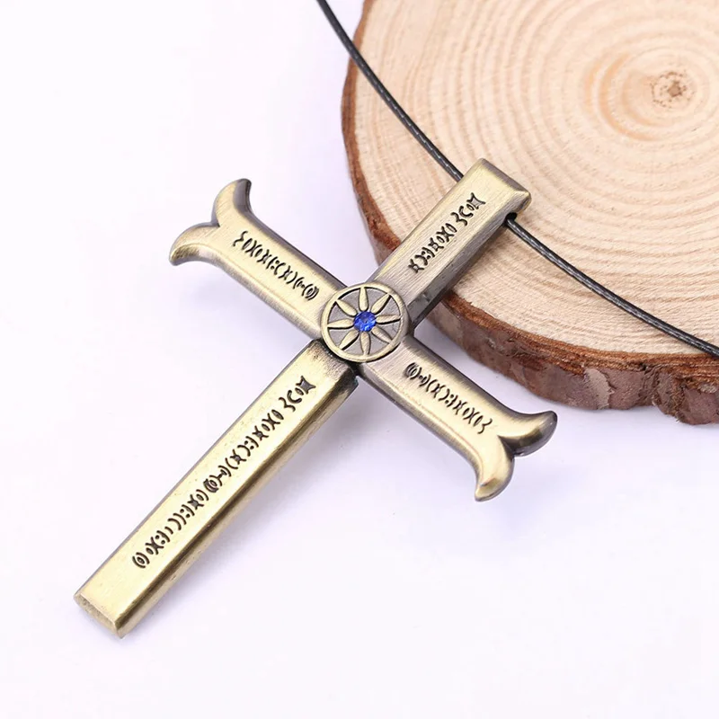 Ожерелье из аниме One Piece Dracule Mihawk Cross Sword Kogatana Чокер колье цинкового сплава для