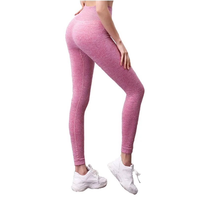 Леггинсы женские эластичные бесшовные с высокой талией для занятий фитнесом
