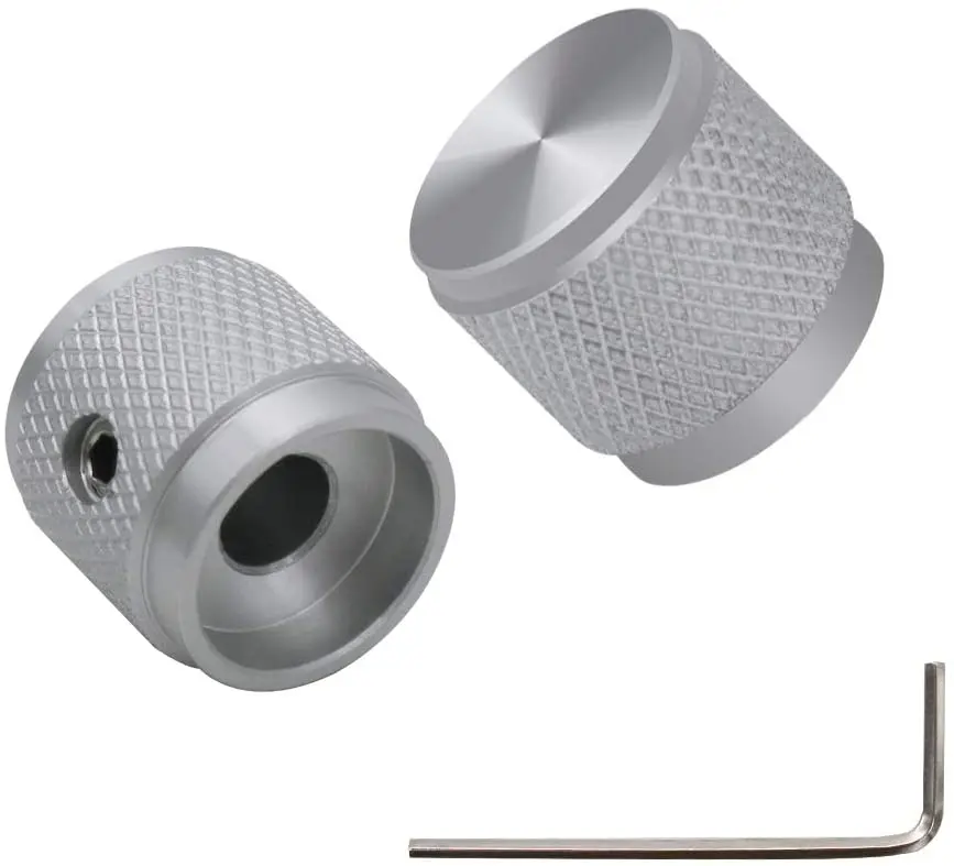 2pcs 1716mm knopf aluminium legierung potentiometer drehknopf volumen audio elektrische gitarre bass schraube typ 17x16mm dh knopf free global ship