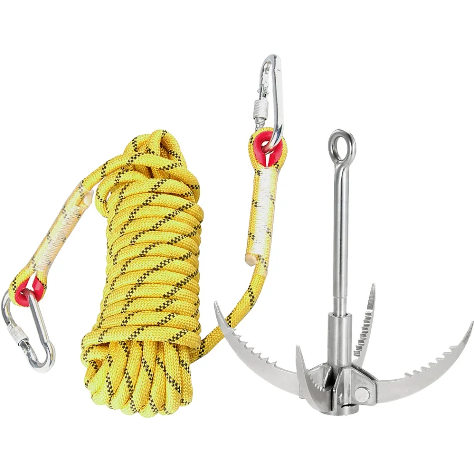 1 Set-yellow Профессиональная верёвка для скалолазания на открытом воздухе и набор крючков на открытом воздухе инструмент статическая веревка для скалолазания спасательный канат веревка для кемпинга - Цвет: 1 Set-yellow