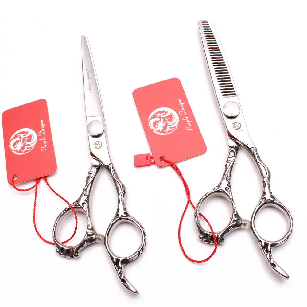Professional Barber Scissors 6.0'' 440C Purple Dragon Hairdressing Cutting&ampThinning Shears Hair Hot Sell Z9008 | Красота и