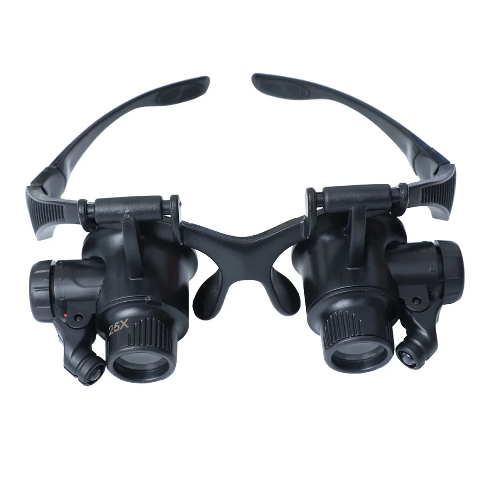 

10X 15X 20X 25X Double Eye Jeweler Watch Repair Magnifying Glasses with Light Loupe Jeweler Magnifying Glasses Tool Set