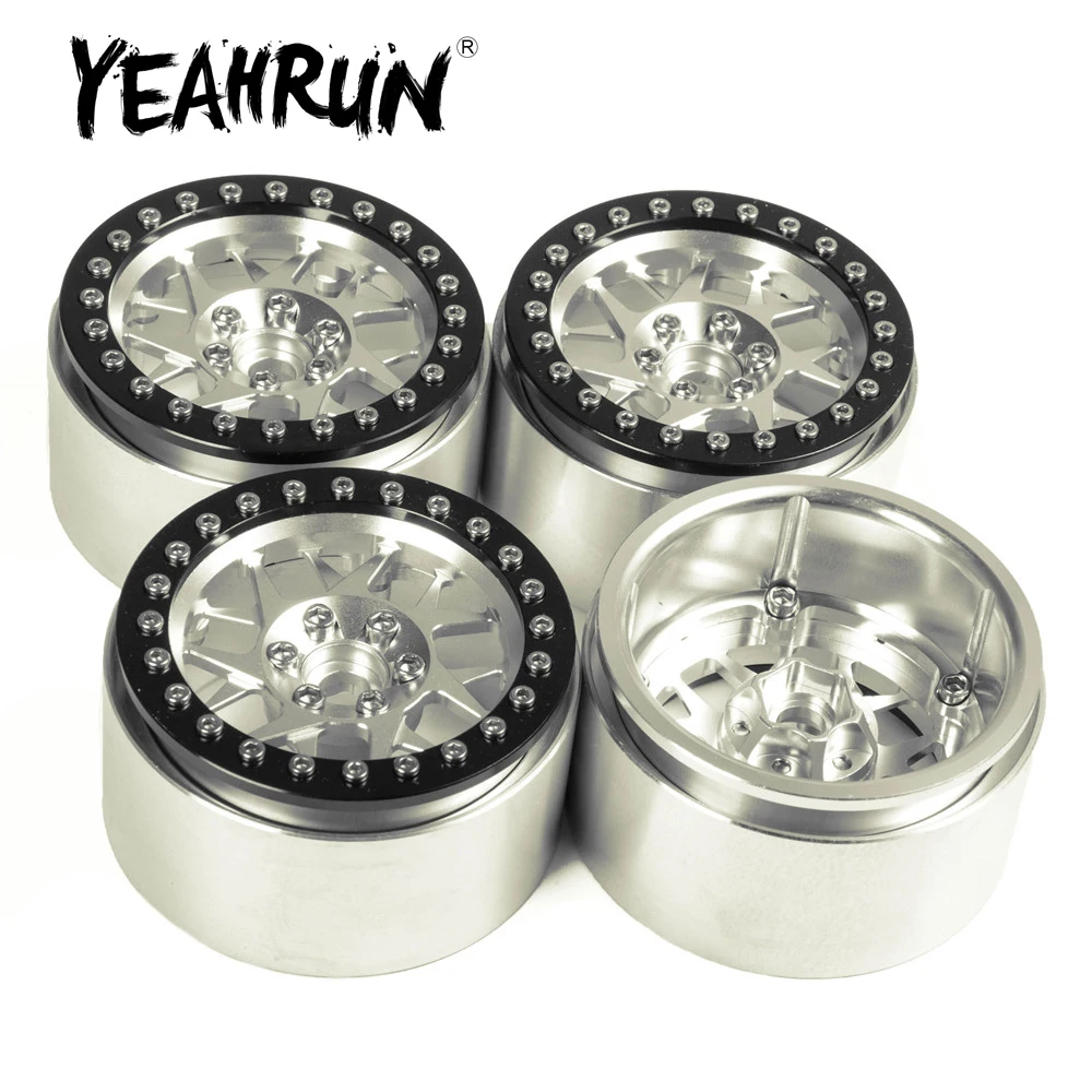 

YEAHRUN 1/10 RC Crawler Car Parts 2.2inch 35mm Width Metal Alloy Beadlock Wheel Rims Hubs for TRX4 Axial SCX10 CC01 D90