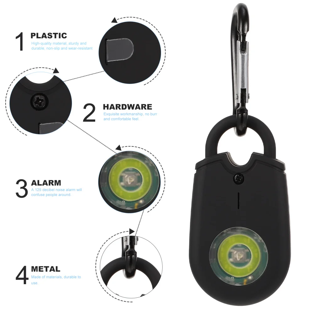 

Personal Emergency Alarm Safety Alarm Sound Alarm with LED Light(Black)