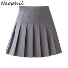 Женская однотонная шифоновая плиссированная мини-юбка Neophil с высокой талией, трапециевидная летняя форма 2022, школьная короткая юбка в стиле преппи для девочек S21510