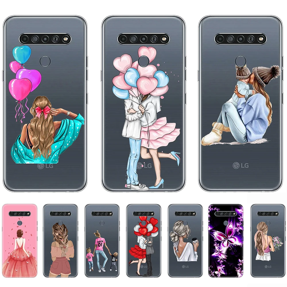 

Case for LG K61 Silicon Clear Shell Back Case on LG K 61 6.53inch Non-slip Spft Tpu bumper LMQ630EAW LM-Q630 Full protection