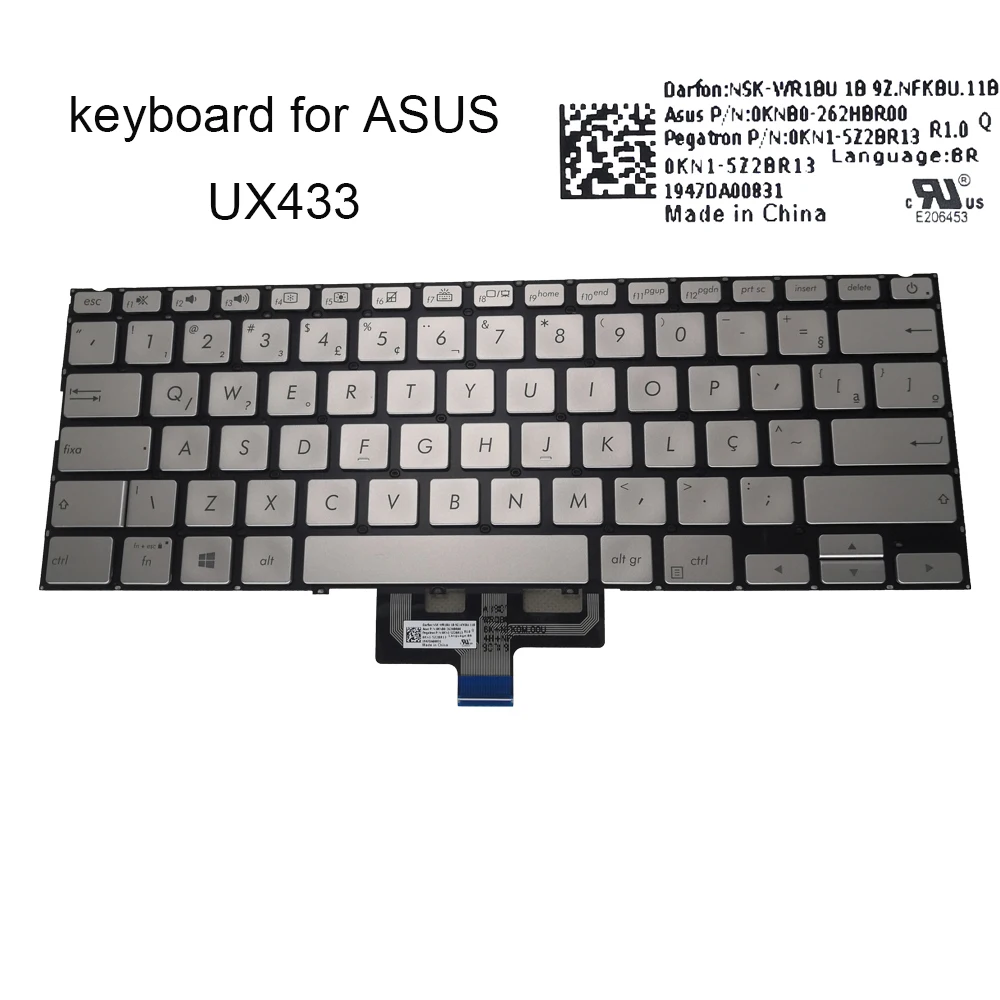 

Thai brazilian backlit keyboard for Asus ZenBook UX433FN UX433FA UX433 FL TI BR Brazil laptops keyboards 0KNB0 262HBR00 262GBR00