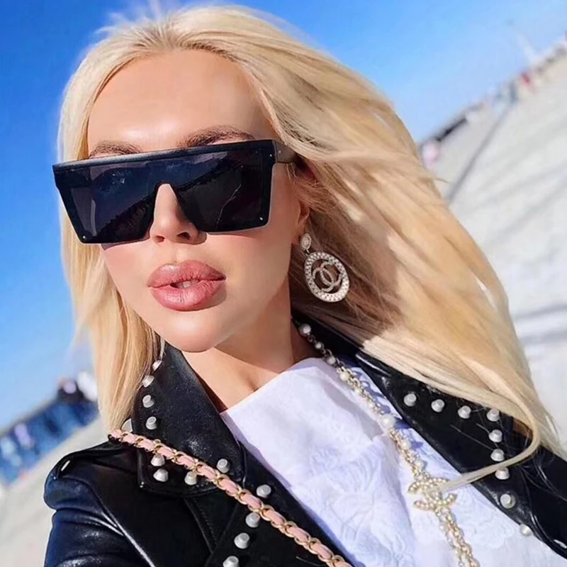 Фирменный дизайн солнцезащитные очки большие женские квадратные мужские