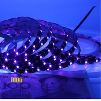 5M SMD 2835 3528 5050 Black White PCB UV Purple LED Strip light DC 12V 60Leds/m 120Leds/m Ultraviolet Ray LED Tape Ribbon Lamp