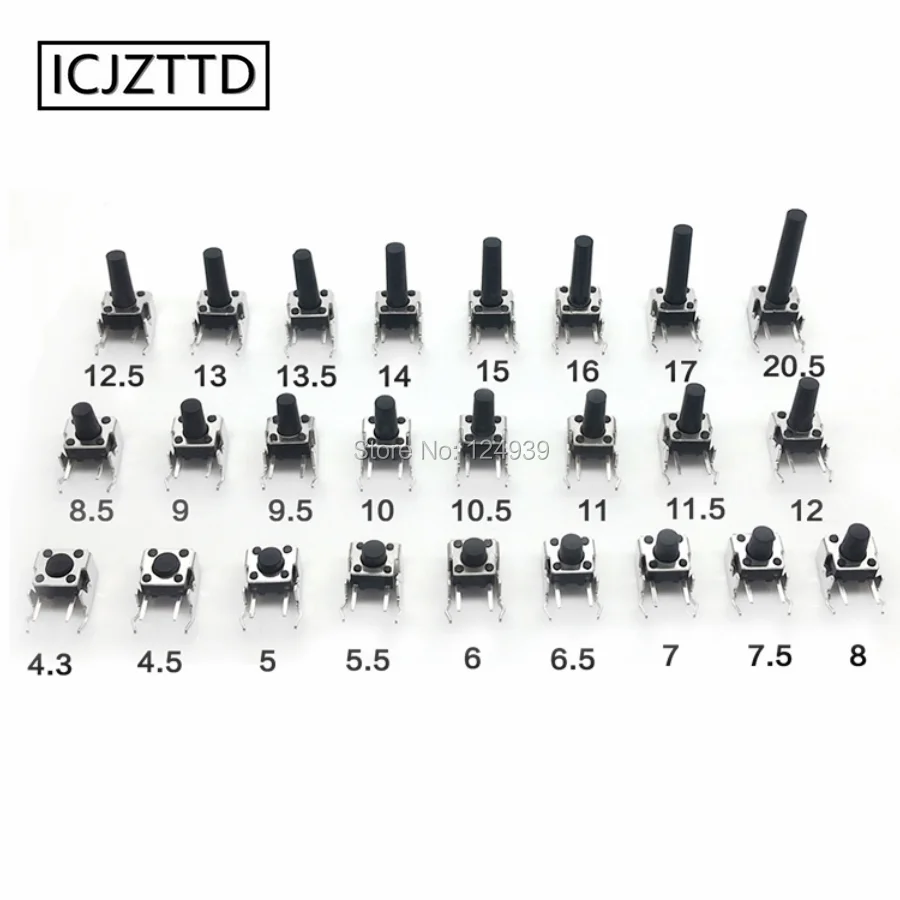 6x6x8 мм 6x6x9 мм 6*6*10 мм 6*6*11 мм ~ 17 мм горизонтальный с кронштейном кнопочный переключатель 2 фута боковое Нажатие с железной рамкой микропереключатель