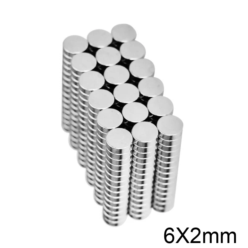 

50~1000pcs 6x2 mm Mini Small circular Magnets strong 6mmx2mm Fridge N35 Neodymium Magnet Disc 6x2mm Permanent NdFeB Magnets 6*2