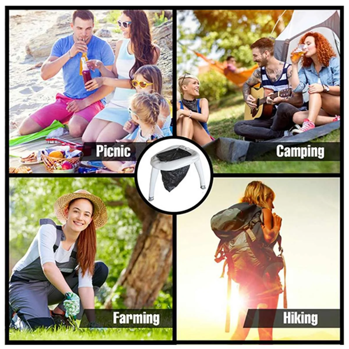 Satin Al 285mm/425mm Taşınabilir Tuvaletler Koltuk Katlanabilir Açık Banyo çıkarılabilir Seyahat Lazımlık Tuvalet Koltuk Komodin Sandalye Banyo Armatürü 120kg