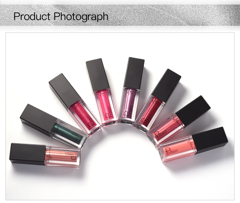 Pudaier 24 цвета Блеск для губ металлический цвет помада матовый блеск металлик