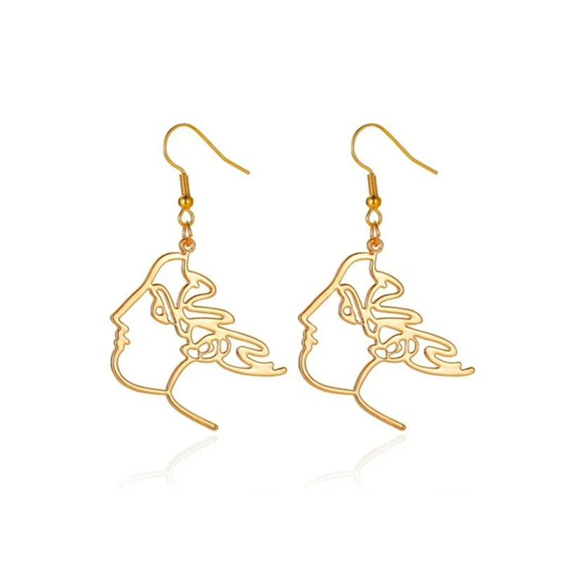 Оригинальные забавные женские серьги Freedom в форме тела из проволоки 2020 Женские