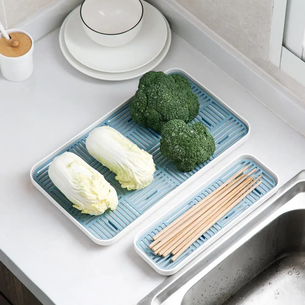Двухслойный поднос для слива посуды сушилка овощей и фруктов держатель стирки