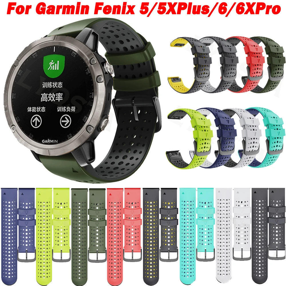 

22 26mm For Garmin Forerunner 935 945 Smartwatch Band Quick Release Silicone Wriststrap For Fenix 6X 5X 5Xplus 6Xpro Watchband