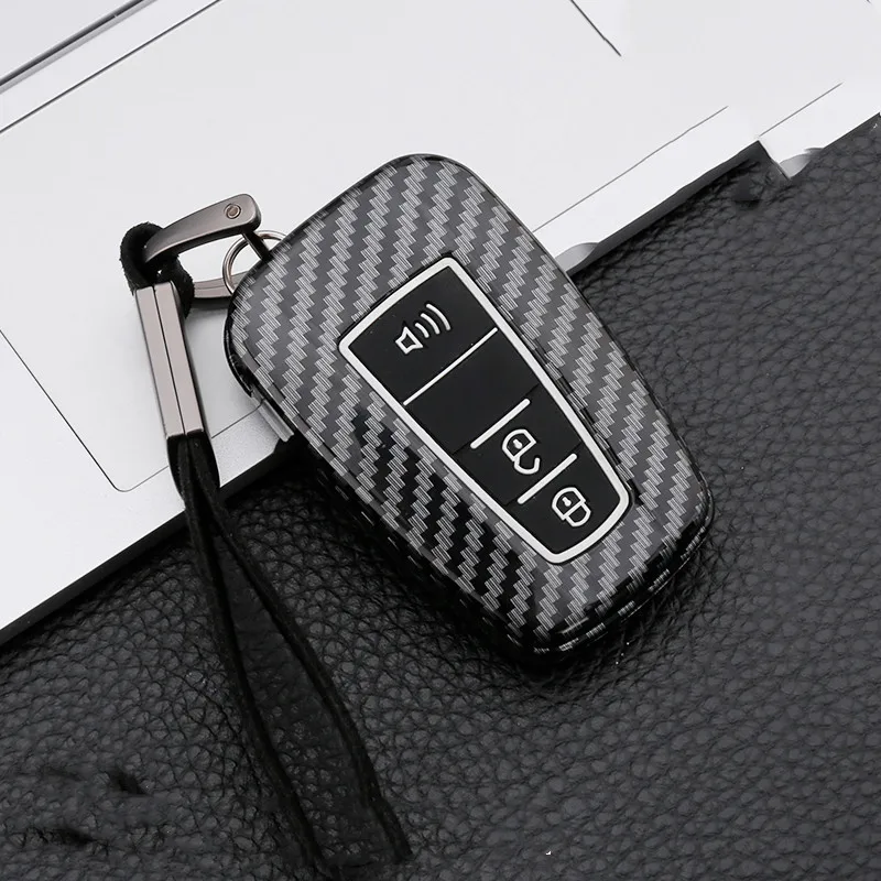 

Car Key Cover Car Key Case For Toyota CHR C-HR Prado Camry Avalon Prius Corolla RAV4 Avalon Keychain Key Holder Carbon fiber