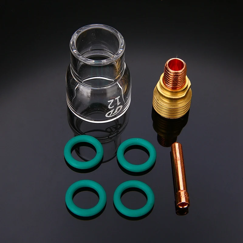 7Pcs/Set #12 Pyrex Glass Cup Kit Stubby Collets Body Gas Lens Tig Welding Torch For Wp-9/ 20/ 25 Accessories | Инструменты