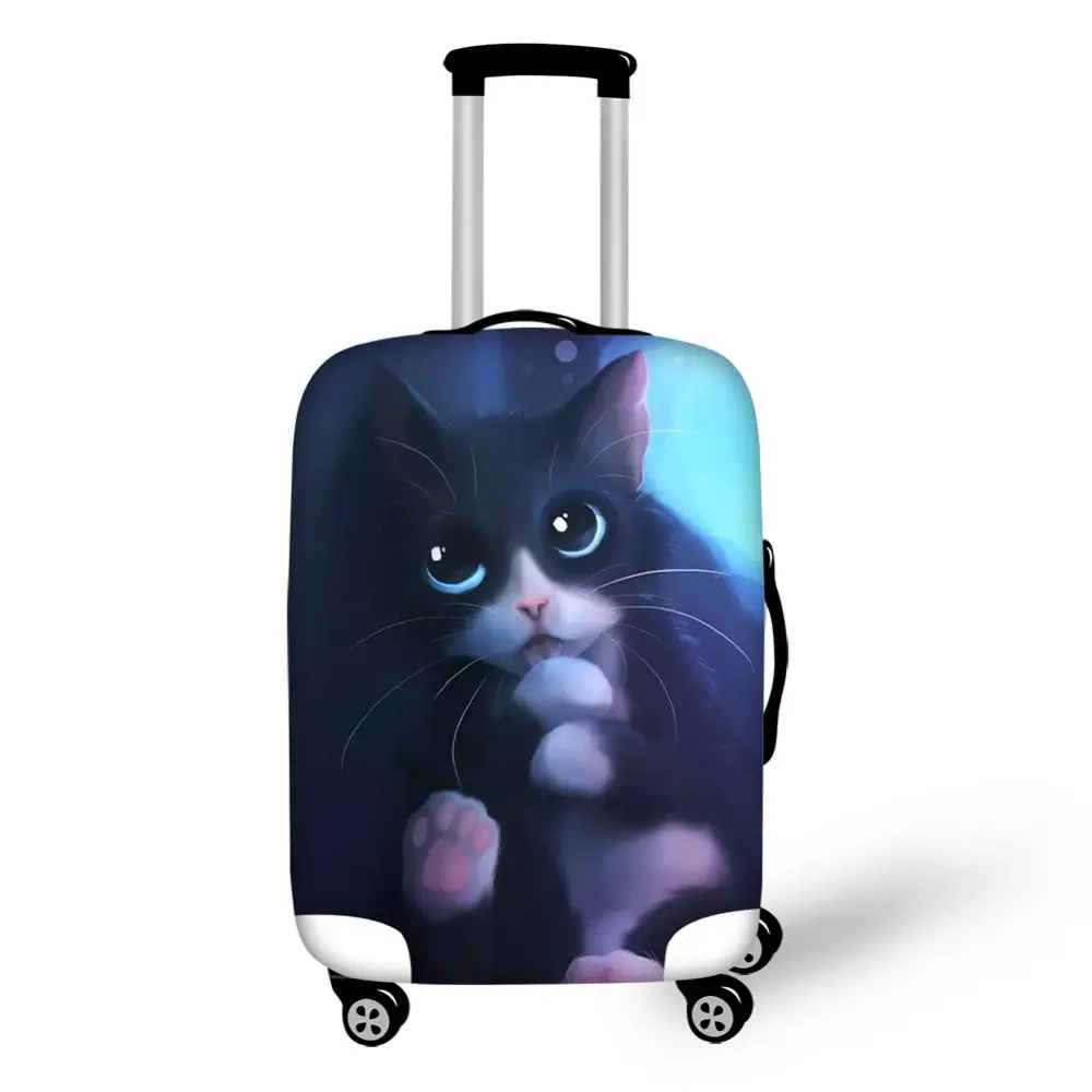 HaoYun Suitcase Protector Cover Fantasy Cat Pattern Elastic Dustproof Luggage Cover Kawaii Animal Waterproof Luggage Accessories