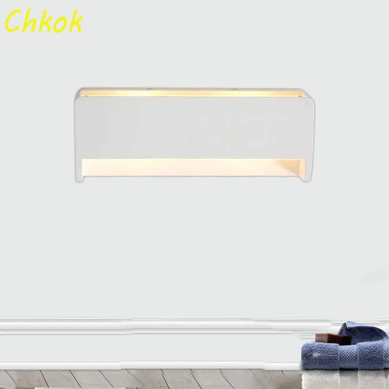 Chkok Nordic светодиодный настенный светильник внутренний Белый настенный светильник простой фон настенный светильник для гостиной спальни нас...