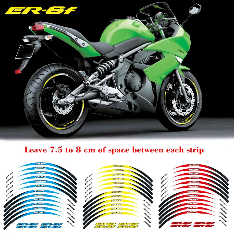 Новинка высокое качество 12 шт. подходит для колеса мотоцикла наклейка в полоску