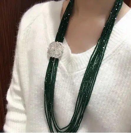

Women's fashion zircon accessories clasp green crystal necklace welcome custom colors fashion jewelry