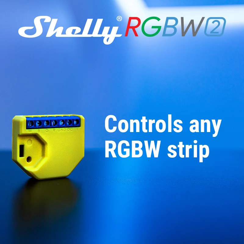 Умный контроллер Shelly RGBW2 с поддержкой Wi-Fi RGBW поддерживает любые белые RGB-лампы
