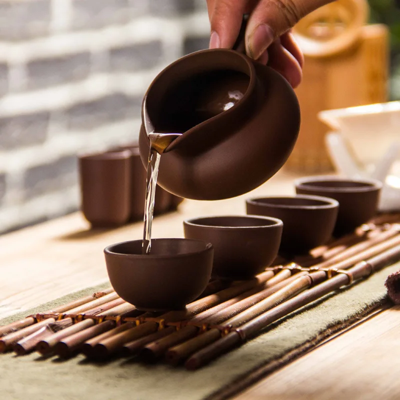 Фиолетовая глина Gongdao Чай чашки Gongfu Dehua керамика ручная роспись фильтровальные