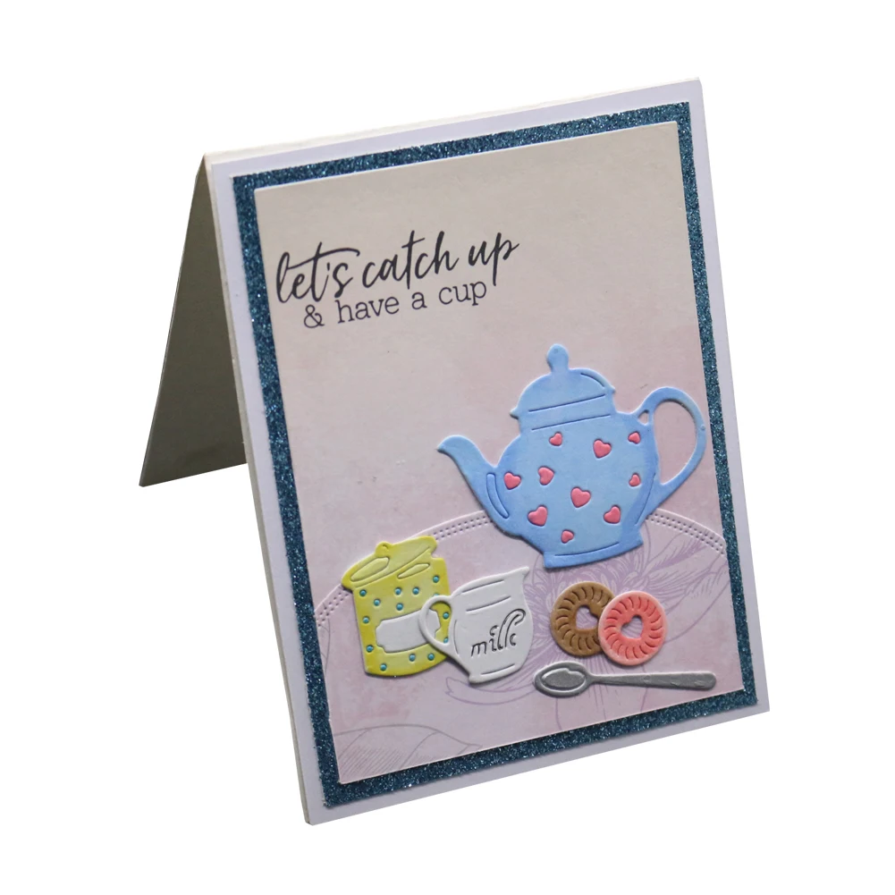 Новый дизайн ремесло металлические режущие штампы чайный набор украшения