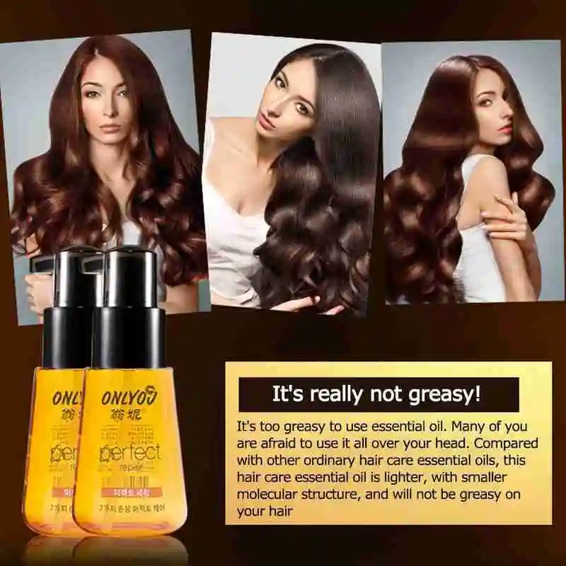 1Pc 70ml Moroccan Pure Argan Oil Hair Essential Oil For Dry Damaged Hair & Scalp Treatments Natural Nourishing Hair Serum