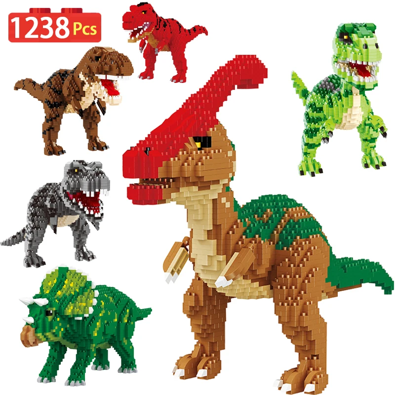 

Мини-конструктор Парк Динозавров Юрского периода, тираннозавр рекс, строительные блоки, трицератопс Велоцираптор, игрушка для детей, подар...