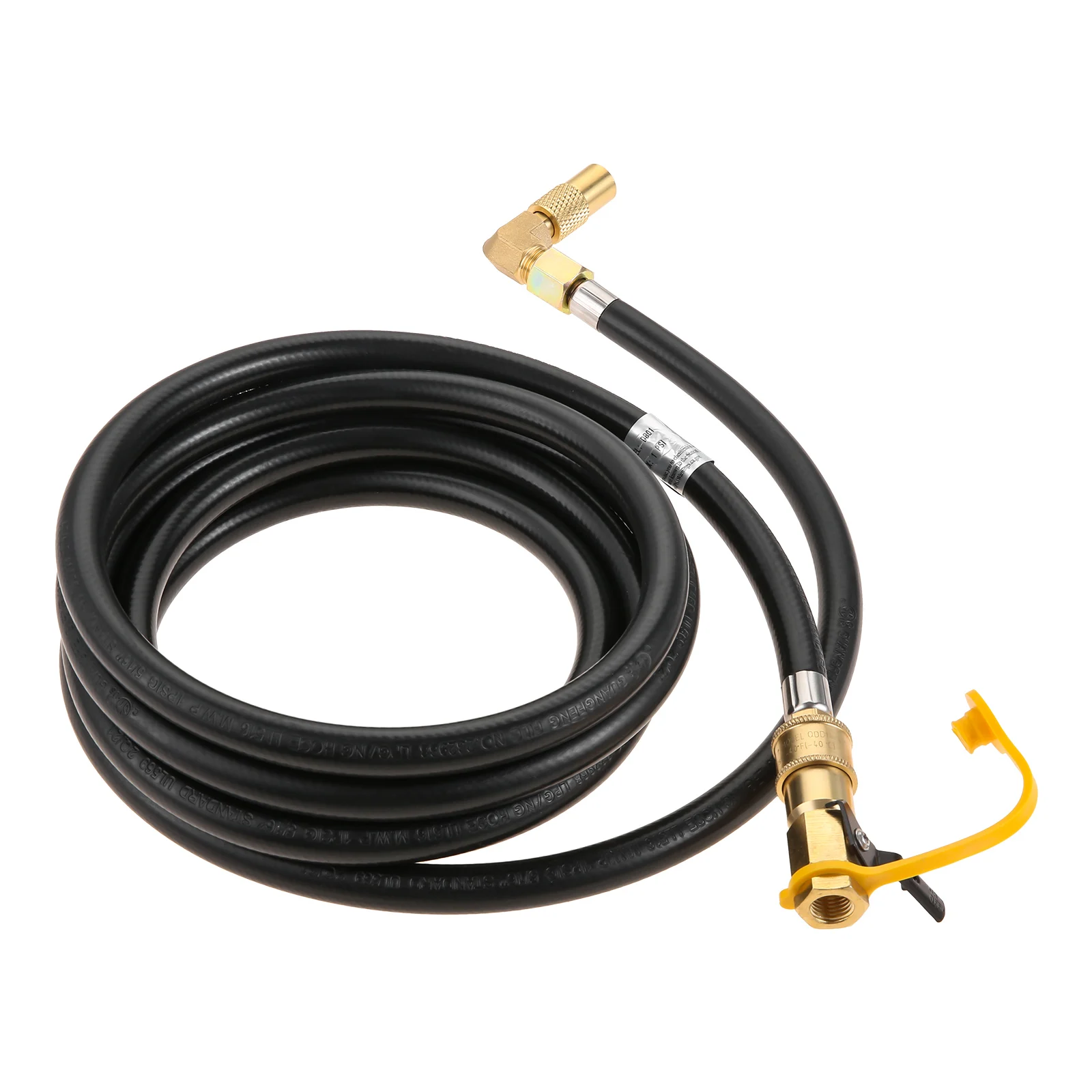 

12 Feet Quick Connect RV Propane Hose Extension Line with 1/4" Shut Off Valve Connector Kit for Portable BBQ Grill RV Trailer