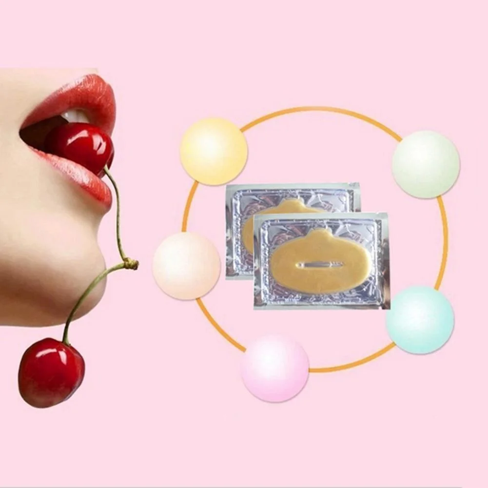 Коллагеновая Маска Для губ TSLM2 2 шт. 24 К золотая кристаллическая увлажняющая