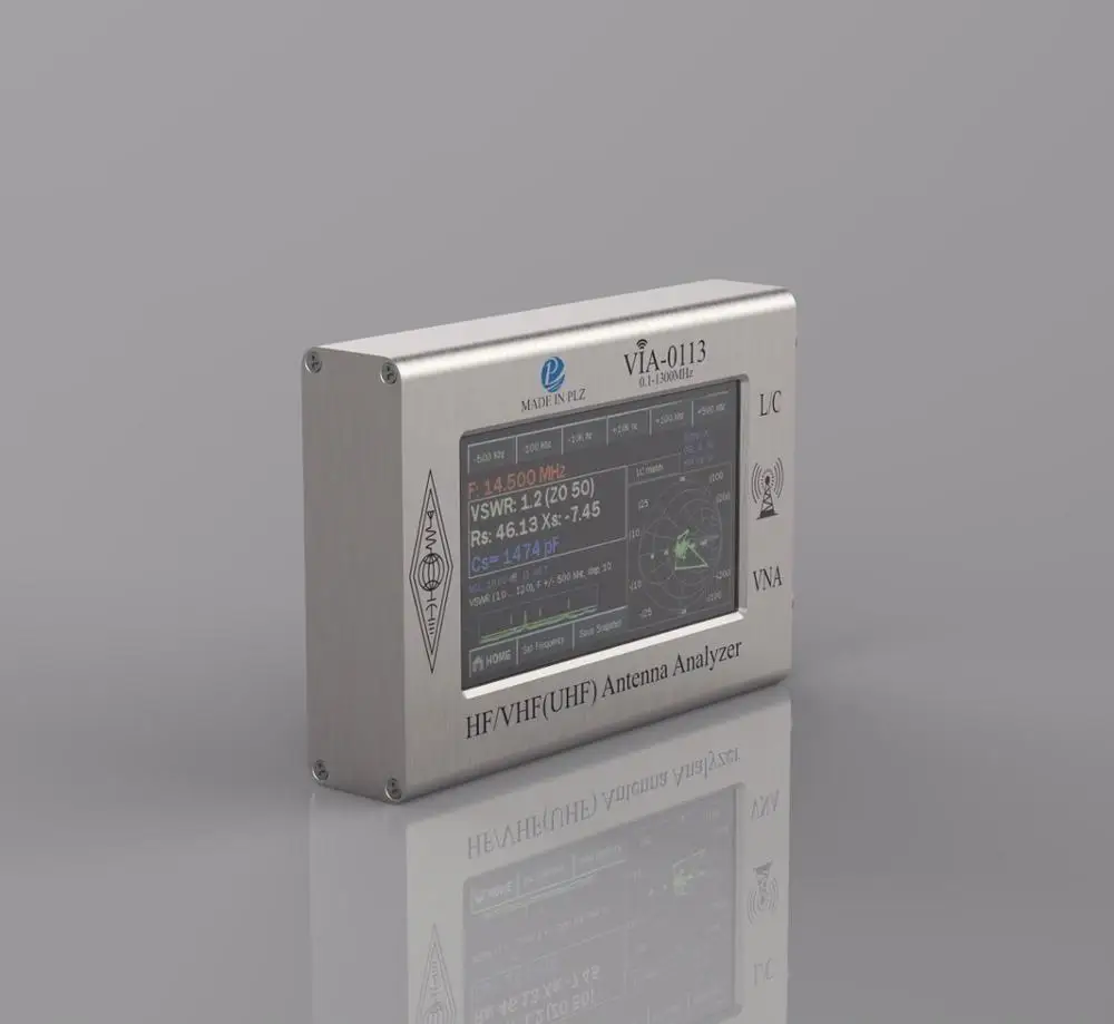 TZT 0.1-1300MHz HF VHF Antenna Analyzer with 4.3" TFT Imported Capacitive Touch Screen VIA-0113 Silver | Электроника