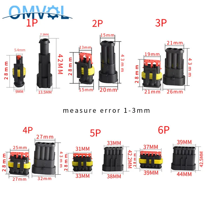1 комплект автомобильный электрический соединитель КЛЕММА 1/2/3/4/5/6 Pin Way +