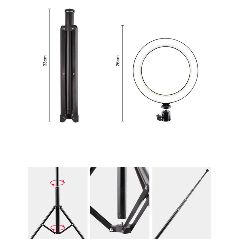 Горячий-10 дюймов селфи светодиодный кольцевой светильник с штативом и