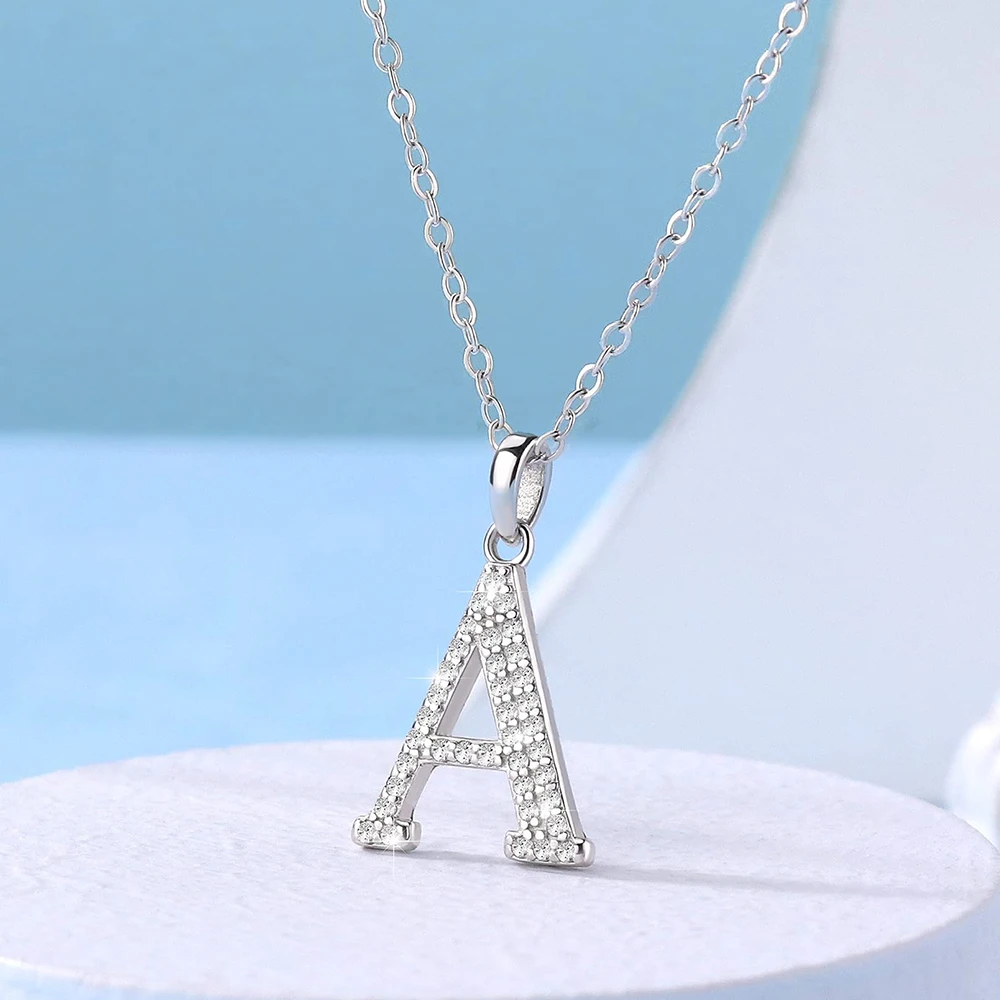

Sufair 925 Sterling Silver Cubic Zirconia Initial Name Letter Pendant Necklace for Women Chain Anniversary Wedding Birthday Gift